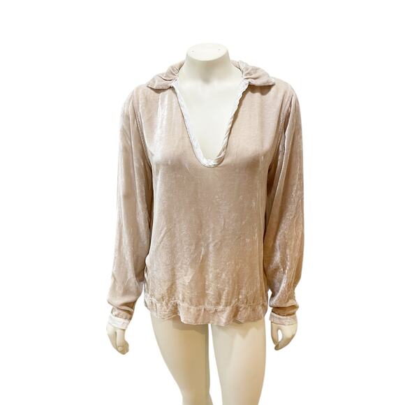 CP Shades Velvet Tunic Beige Soft Size Small - Picture 1 of 6